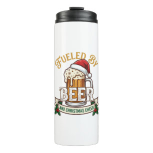 Fuelled Beer Christmas Cheer Mug Santa Hat Holly