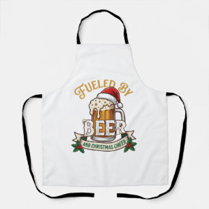 Fuelled Beer Christmas Cheer Mug Santa Hat Holly Apron