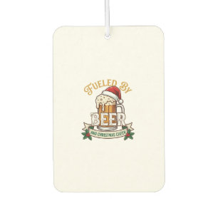Fuelled Beer Christmas Cheer Mug Santa Hat Holly Car Air Freshener