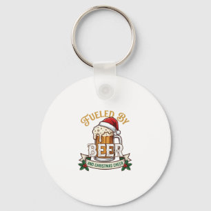 Fuelled Beer Christmas Cheer Mug Santa Hat Holly Key Ring