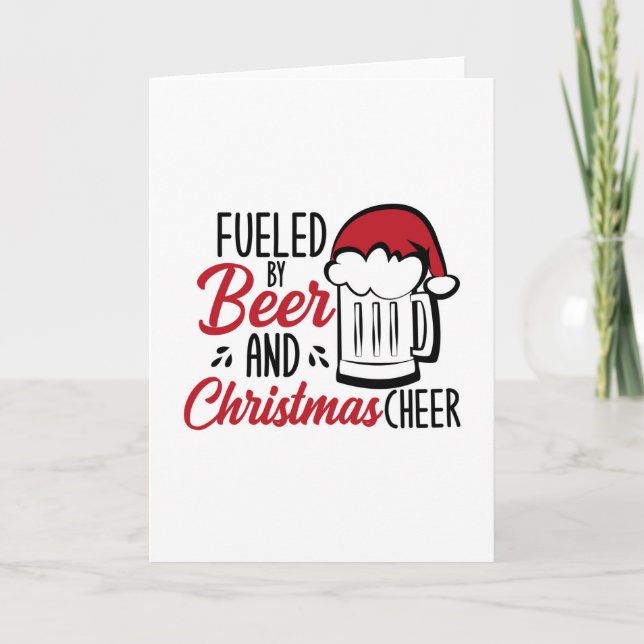 Fuelled By Beer and Christmas Cheer Thank You Card (Front)