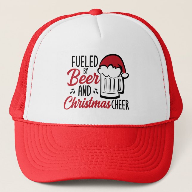 Fuelled By Beer and Christmas Cheer Trucker Hat (Front)