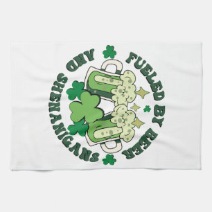Fuelled By Beer And Shenanigans Tea Towel