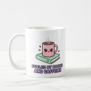 Fuelled By Books And Caffeine Funny Mug Graphic