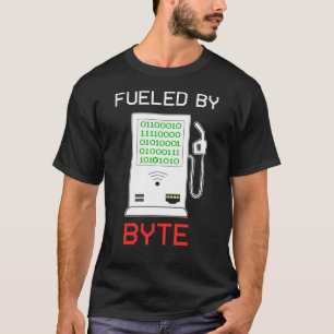 Fuelled By Byte Computer Nerd Geek T-Shirt