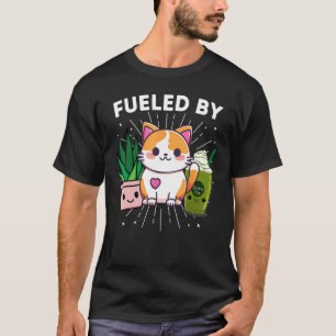 Fuelled By Cats Plants Iced Matcha Green Tea Funny T-Shirt