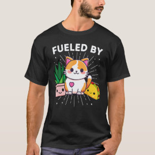 Fuelled By Cats Plants Tacos Funny T-Shirt