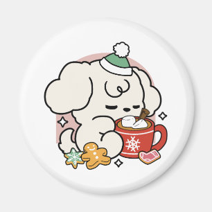 Fuelled by Cocoa and Puppy Dreams – Cute Winter Do Magnet