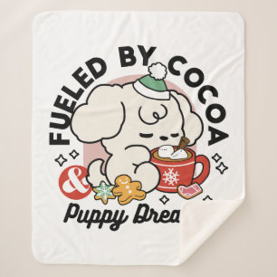 Fuelled by Cocoa and Puppy Dreams – Cute Winter Do Sherpa Blanket