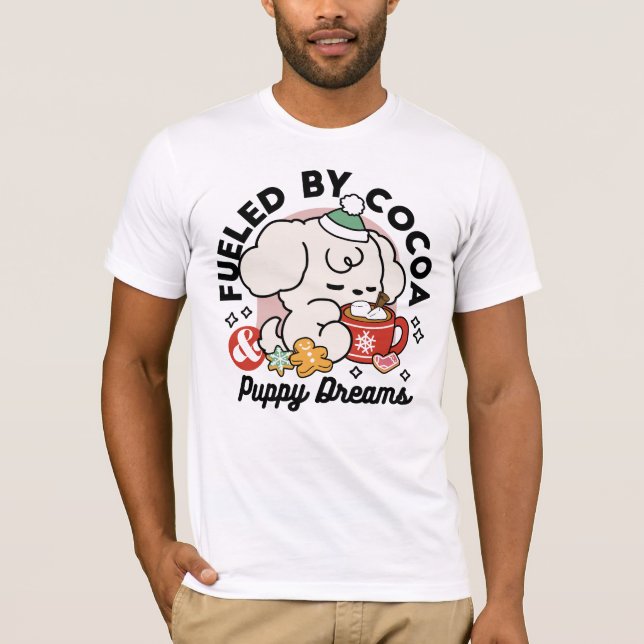 Fuelled by Cocoa and Puppy Dreams – Cute Winter Do T-Shirt (Front)