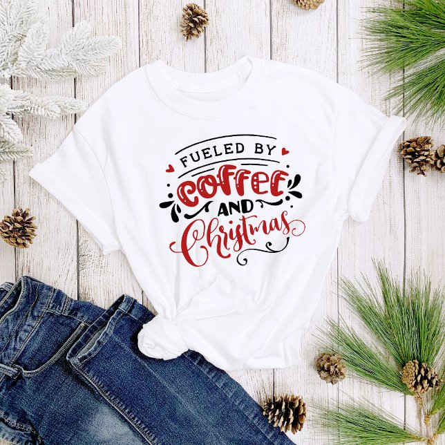 Fuelled by Coffee and Christmas Fun Cute Women's T-Shirt (Creator Uploaded)