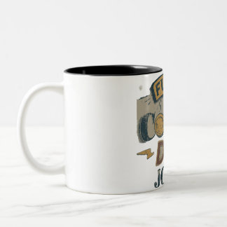 Fuelled by Coffee and DAD's Jokes Two-Tone Coffee Mug