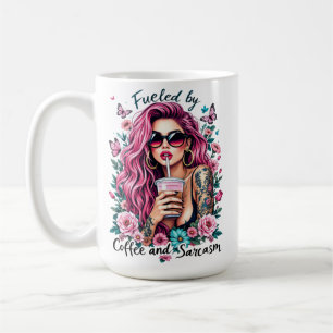 Fuelled by coffee and sarcasm mug