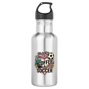 Fuelled By Coffee And Soccer Vintage Shirt Design_ 532 Ml Water Bottle