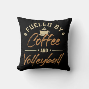 Fuelled by Coffee and Volleyball Coach Team Player Cushion
