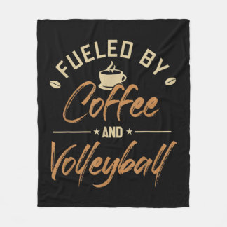 Fuelled by Coffee and Volleyball Coach Team Player Fleece Blanket