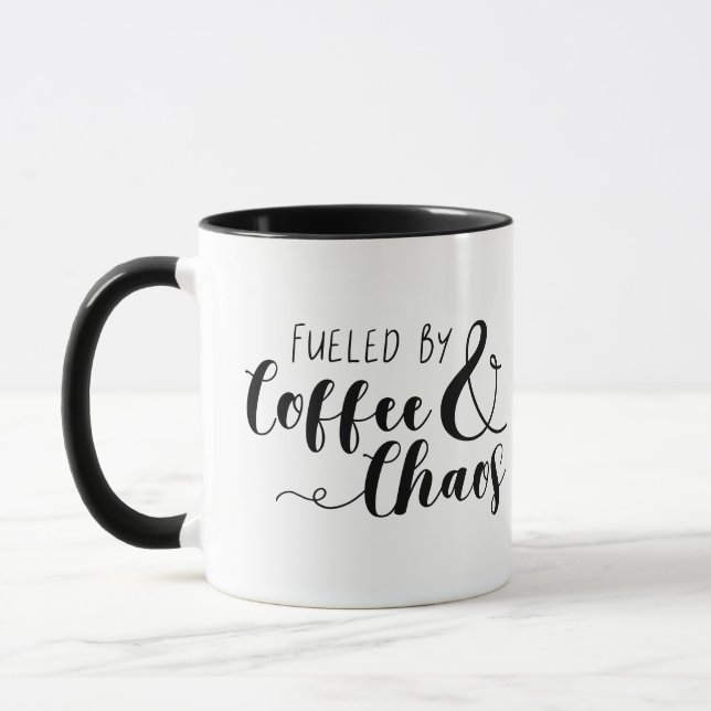 Fuelled By Coffee & Chaos Mug (Left)