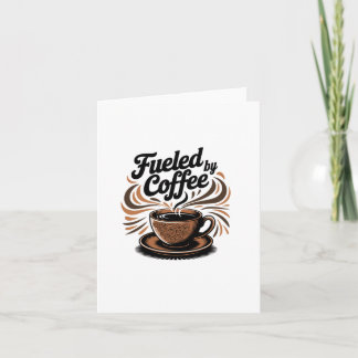 Fuelled By Coffee - Coffee Lover Motif Sticker Card
