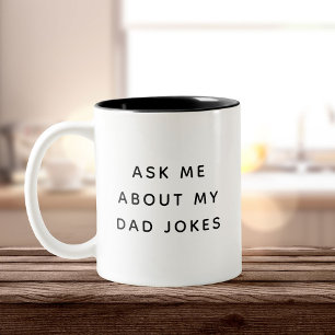 Fuelled by Coffee & Dad Jokes Funny Humour Two-Tone Coffee Mug
