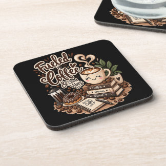 Fuelled by Coffee & Good Vibes – Cute Coffee Lover Coaster