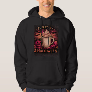 Fuelled By Coffee & Halloween Funny Autumn Graphic Hoodie