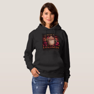 Fuelled By Coffee & Halloween Funny Autumn Graphic Hoodie