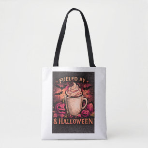 Fuelled By Coffee & Halloween Funny Tote Bag