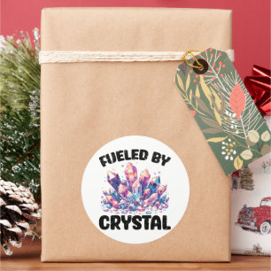 Fuelled by Crystal Unique and Spiritual Energy Classic Round Sticker