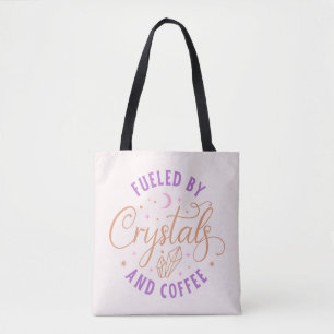 Fuelled By Crystals and Coffee Purple Halloween Tote Bag