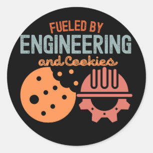 Fuelled by Engineering and Cookies Classic Round Sticker