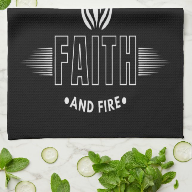 Fuelled by Faith and Fire Christian Kithcen Towel (Folded)