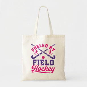 Fuelled by Field Hockey Cute Player Team Tote Bag
