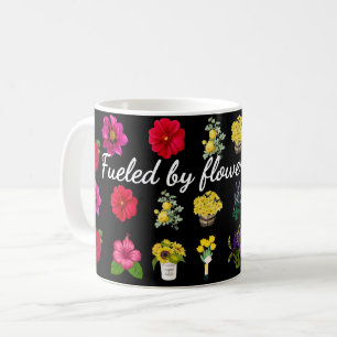Fuelled by Flowers & Lattes Pastel Floral Patter Coffee Mug
