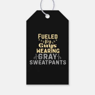 Fuelled By Guys Wearing Grey Sweatpants Gift Tags
