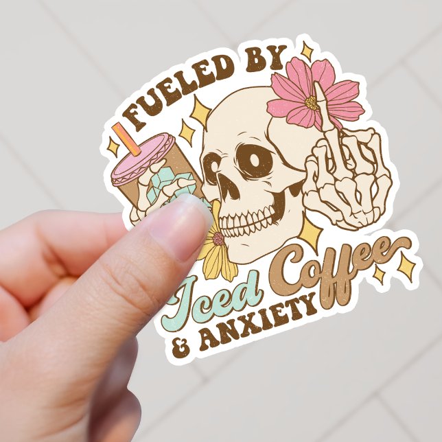Fuelled By Iced Coffee And Anxiety Vinyl Sticker (Creator Uploaded)
