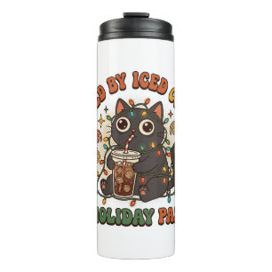 Fuelled By Iced Coffee And Holiday Panic Funny Thermal Tumbler