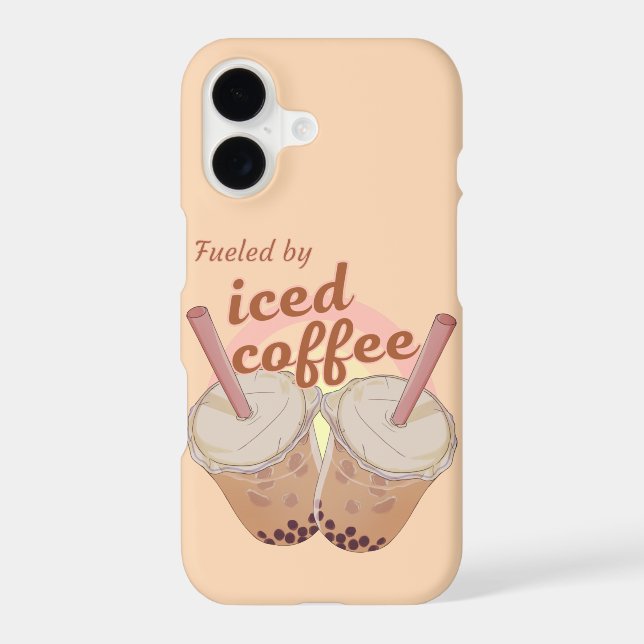 fuelled by iced coffee. iced coffee lovers gift iPhone case (Back)