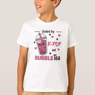 Fuelled By K-Pop And Bubble Tea Kawaii Boba Tea T-Shirt