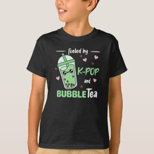 Fuelled By K-Pop And Bubble Tea Kawaii Boba Tea T-Shirt
