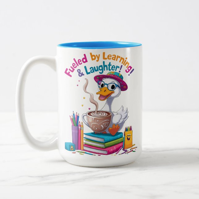 Fuelled by Learning Goose Mug – Back to School Fun (Left)