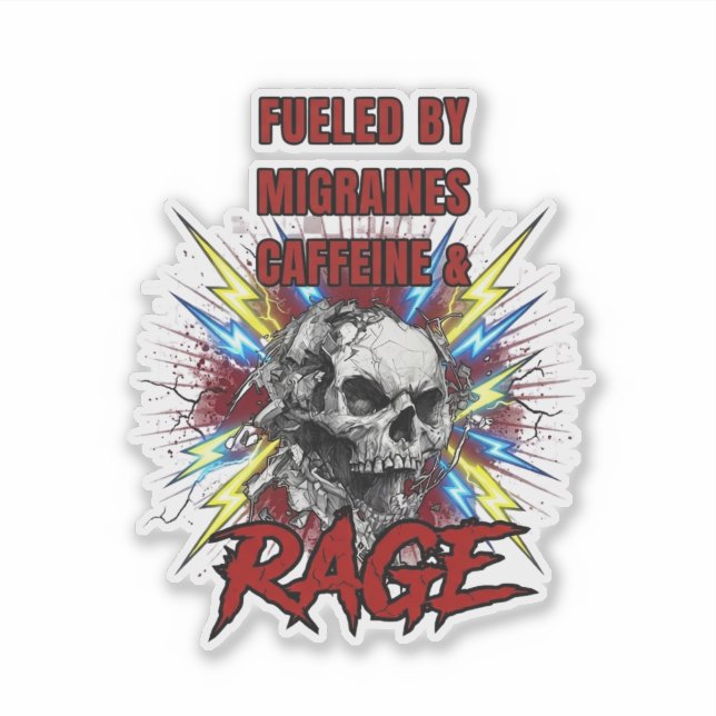 Fuelled by Migraines Pure Liquid Rage Skull (Front)