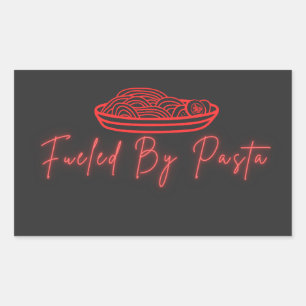 Fuelled By Pasta Funny Food Lover Design Rectangular Sticker