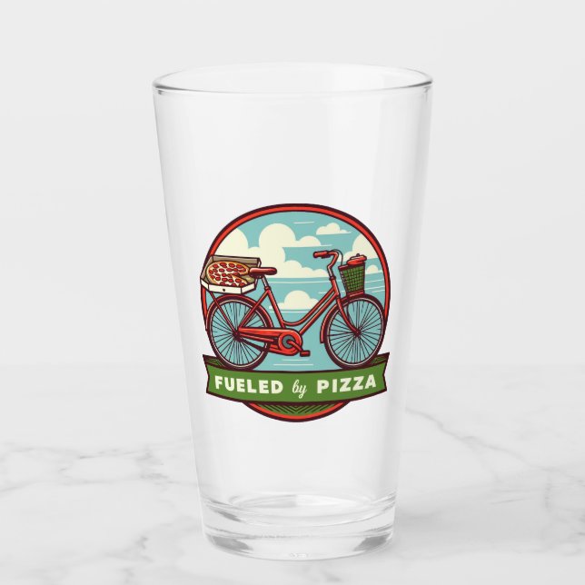 Fuelled By Pizza Bike Glass (Front)