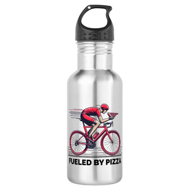 Fuelled By Pizza Cyclist 532 Ml Water Bottle (Front)