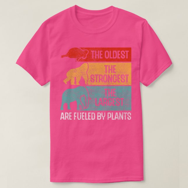 Fuelled By Plants Turtle Gorilla Elephant Vegan Ve T-Shirt (Design Front)