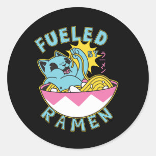Fuelled by Ramen Kawaii Cat Classic Round Sticker