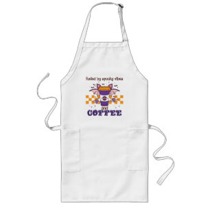 Fuelled By Spooky Vibes and Coffee – Halloween Bat Long Apron