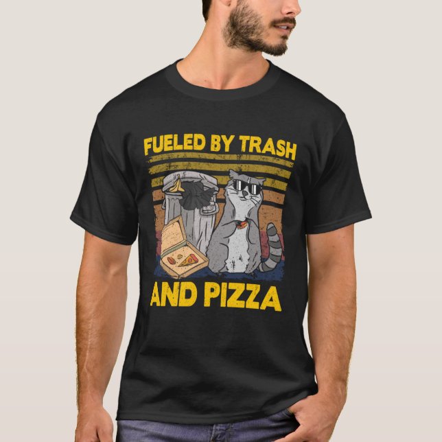Fuelled By Trash And Pizza Racoon Pullover Hoodie (Front)