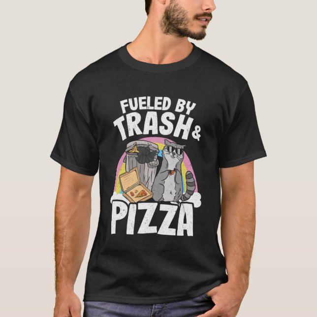 Fuelled By Trash And Pizza Racoon Pullover Hoodie_ (Front)