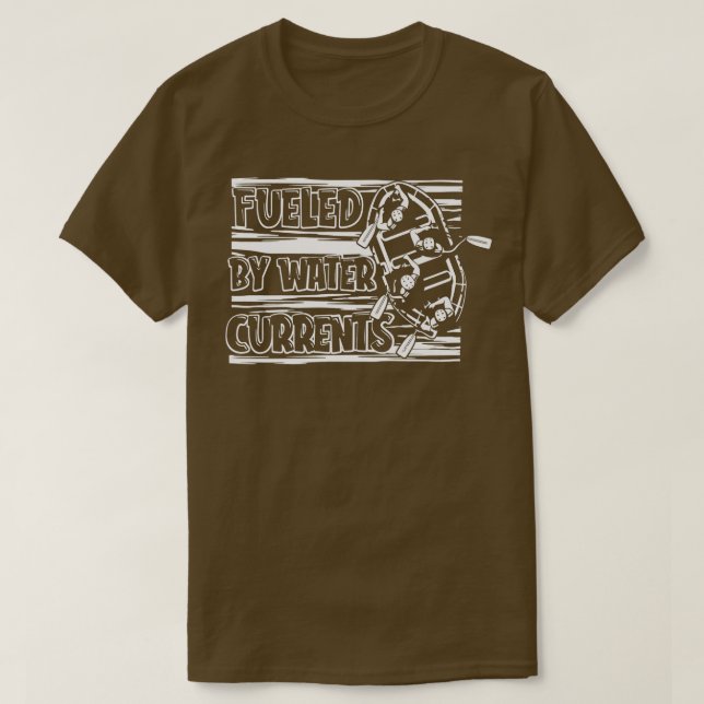 Fuelled By Water Currents  River Raft Rafting   T-Shirt (Design Front)